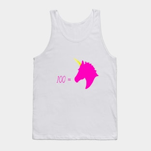 100 = Unicorn Pink Tank Top